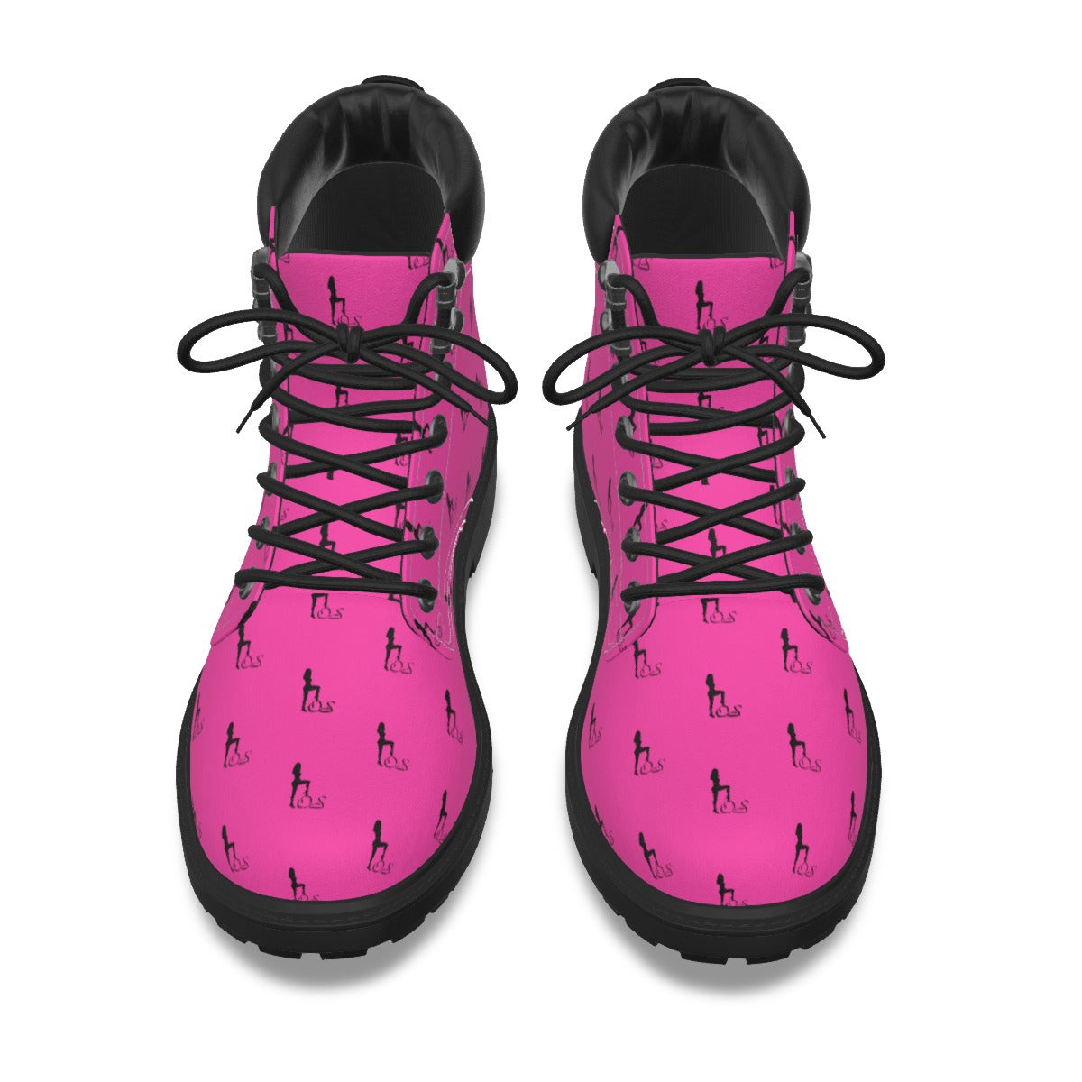 Officially Sexy Neon Pink & Black Skyline Women's Short Boots