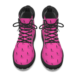 Officially Sexy Neon Pink & Black Skyline Women's Short Boots