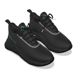 Oficialmente Sexy Black Women's Light Sports Shoes With Turquoise Green Logos