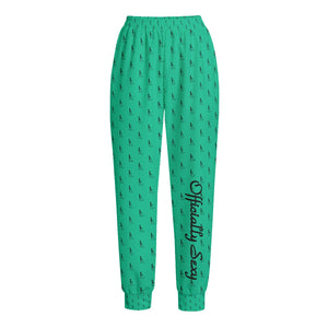 Officially Sexy Mint Green Laser Collection Logo With Girl Women's Loose Casual Pants