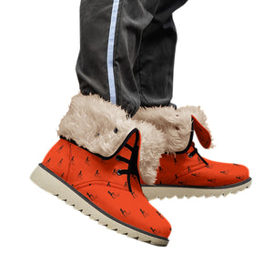 Officially Sexy Orange Laser Collection Logo With Girl Plush Boots