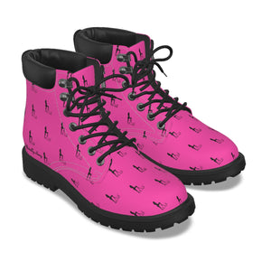 Officially Sexy Neon Pink & Black Skyline Women's Short Boots