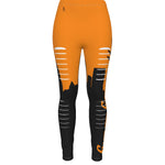 Officially Sexy Neon Orange & Black Skyline Collection Ripped Leggings