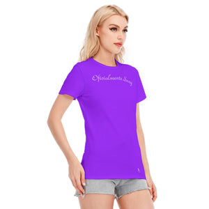 👚 Oficialmente Sexy Colors Collection Blue Violet With White Women's Round Neck T-Shirt | 190GSM Cotton Color #9013FE 👚