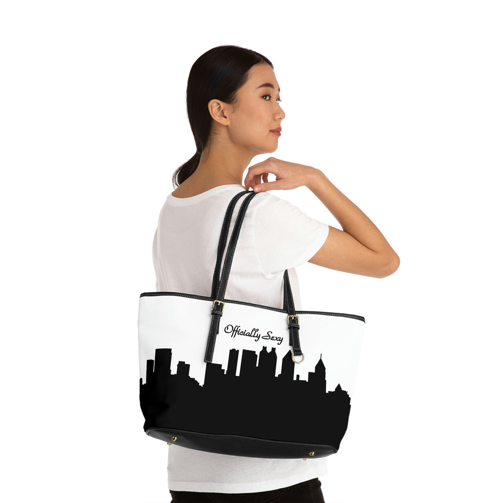 Officially Sexy White Skyline PU Leather Shoulder Bag