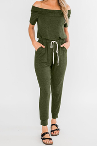 Sexy Women’s Green Drawstring Jogger Jumpsuit Brought To You By Officially Sexy