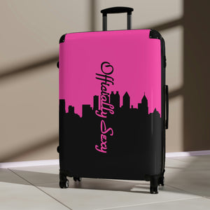 Officially Sexy Neon Pink Skyline Collection Suitcases