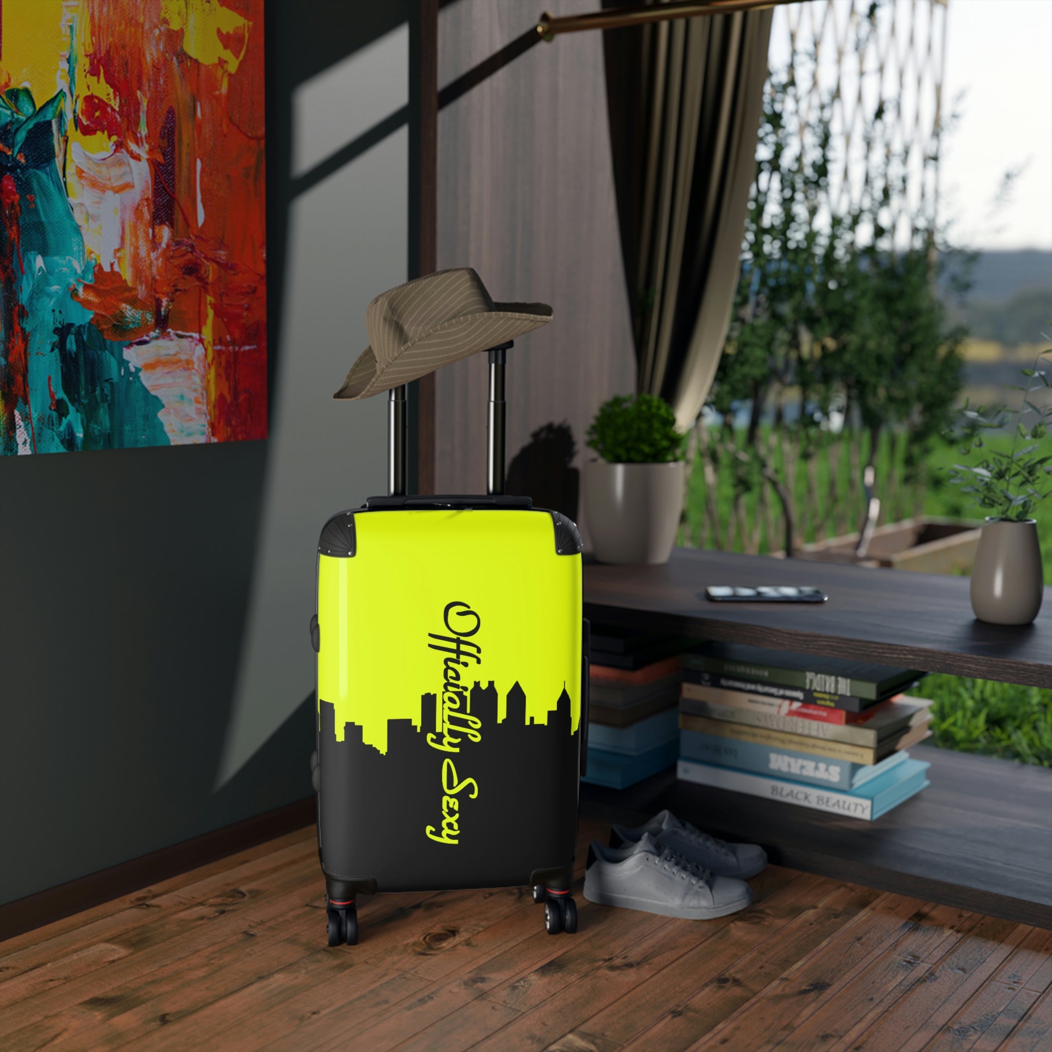 Officially Sexy Neon Yellow Skyline Collection Suitcases