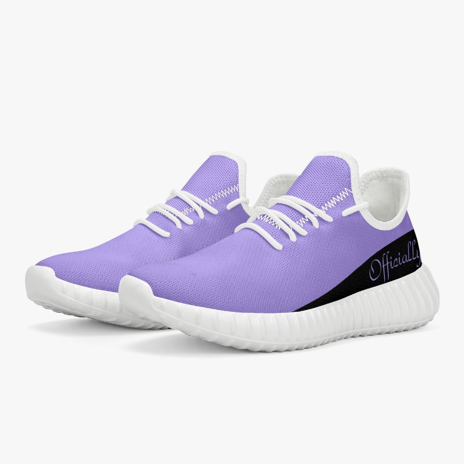 Officially Sexy Purple & Black Laser Mesh Knit Sneakers - With White or Black Sole