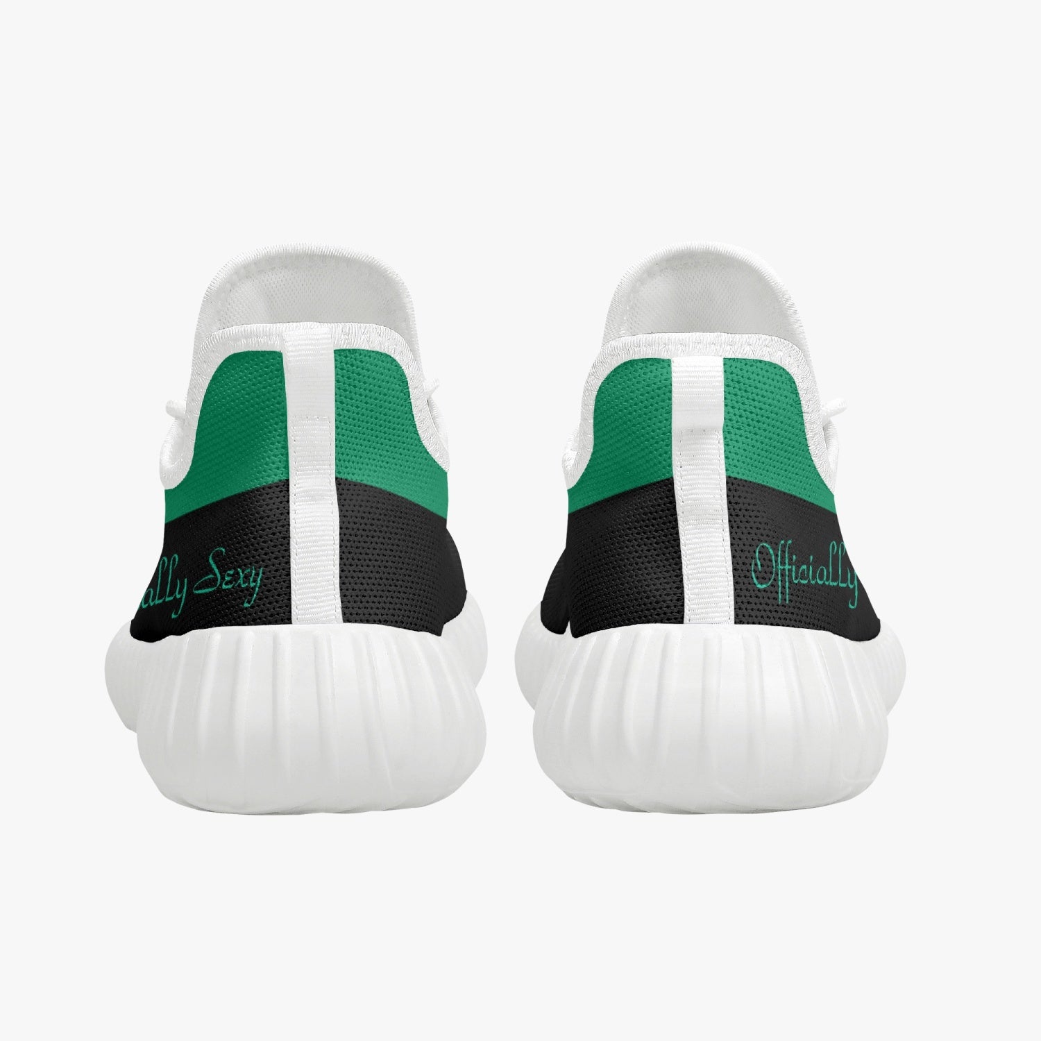 Officially Sexy Mint & Black Laser Mesh Knit Sneakers - With White or Black Sole