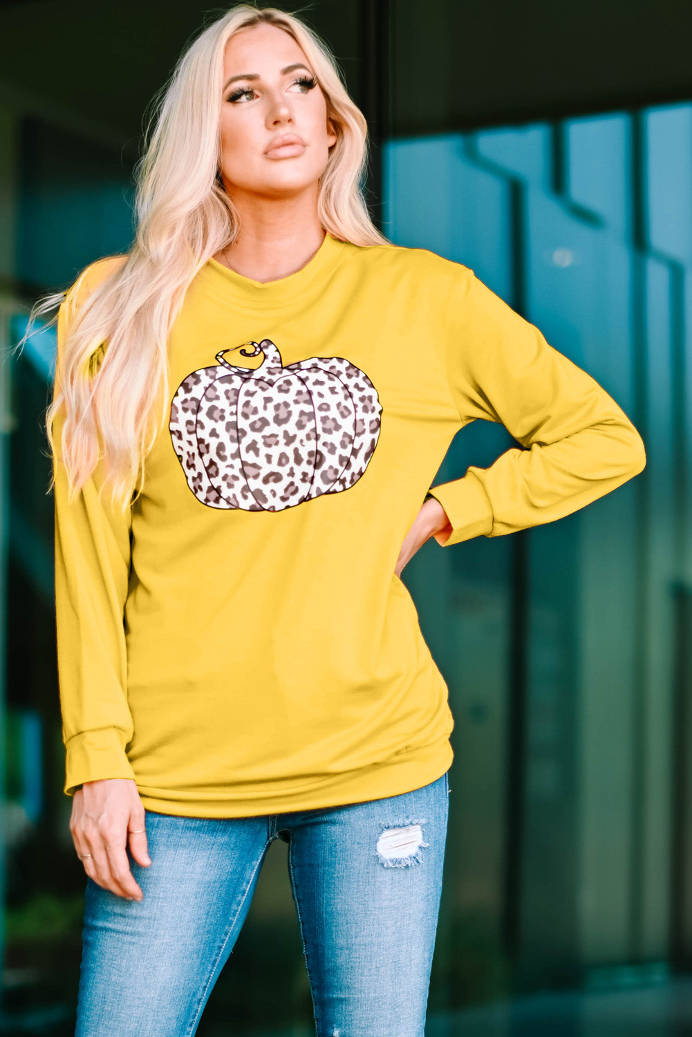 Halloween Animal Print Pumpkin Graphic Sweatshirt Brought To You By Officially Sexy