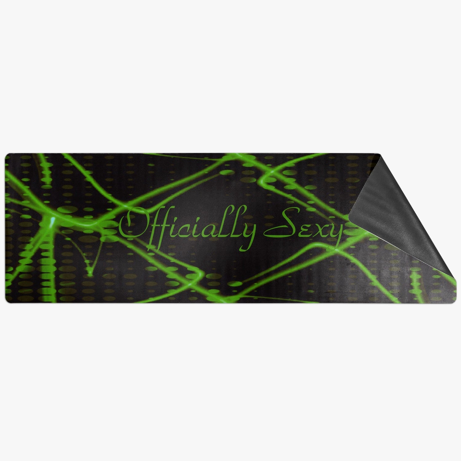 Officially Sexy Green & Black Laser Print Suede Anti-slip Yoga Mat