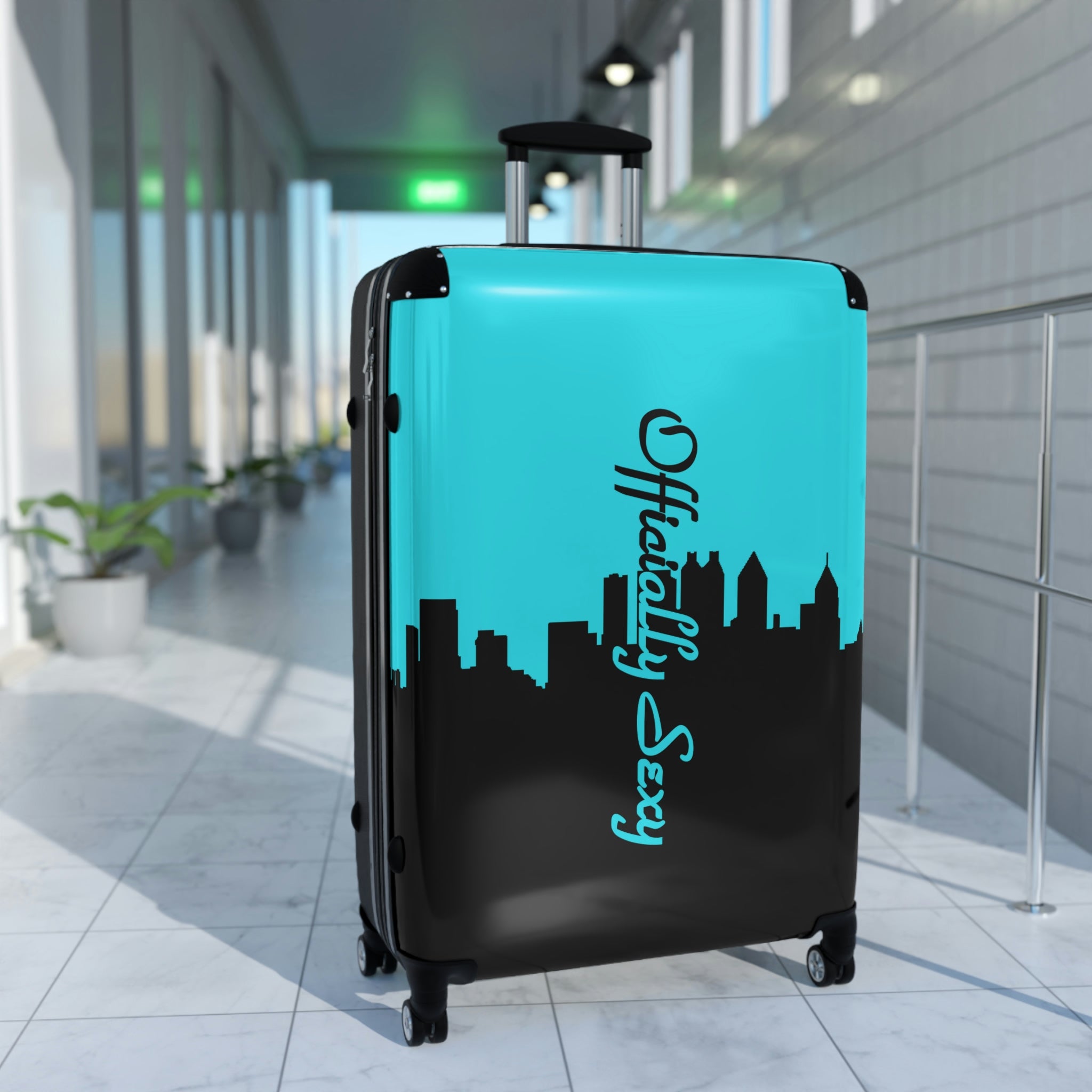 Officially Sexy Turquoise Skyline Collection Suitcases