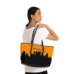 Officially Sexy Neon Orange Skyline PU Leather Shoulder Bag