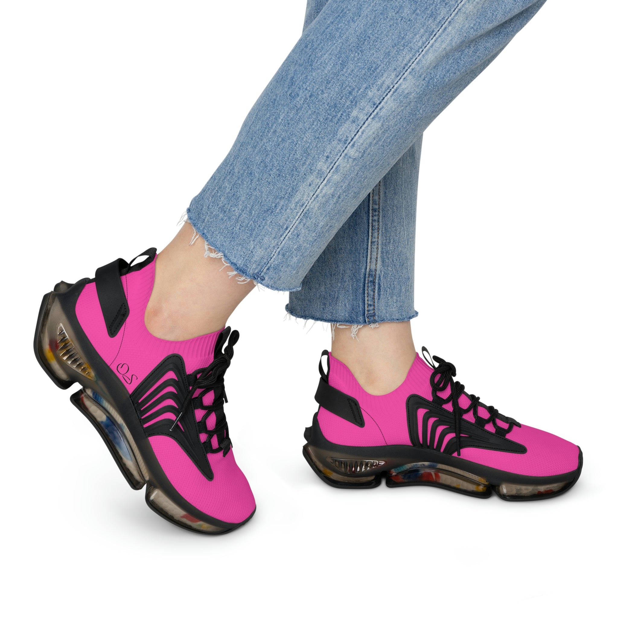 Officially Sexy Women's Pink & Black Skyline Collection Mesh Sneakers