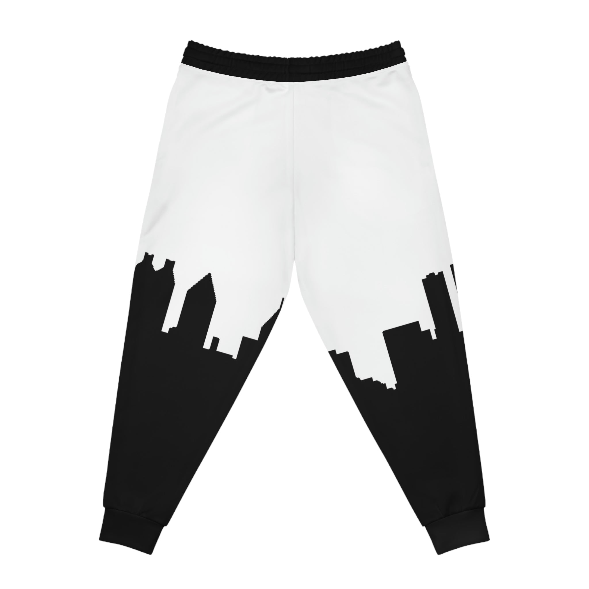 Officially Sexy White & Black Skyline Unisex Athletic Joggers (AOP)