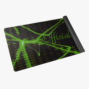 Officially Sexy Green & Black Laser Print Suede Anti-slip Yoga Mat