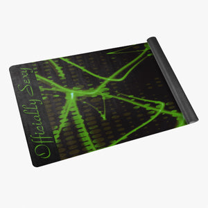 Officially Sexy Green & Black Laser Print Suede Anti-slip Double Header Yoga's Mat