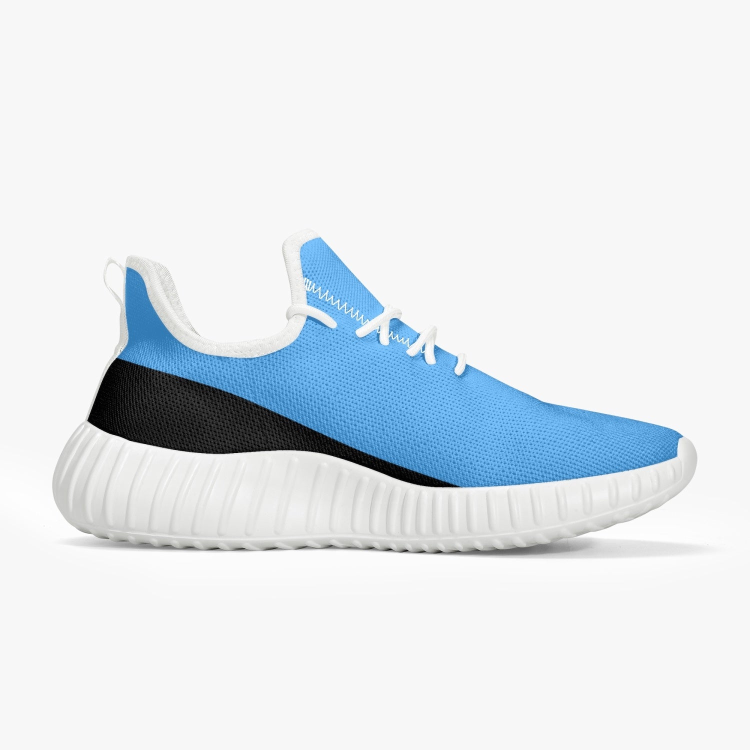 Officially Sexy Baby Blue & Black Laser Mesh Knit Sneakers - With White or Black Sole