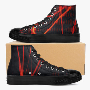 Officially Sexy Orange Laser High-Top Canvas Shoes - Black