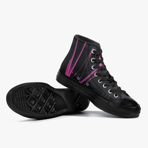Officially Sexy Pink Laser High-Top Canvas Shoes - Black