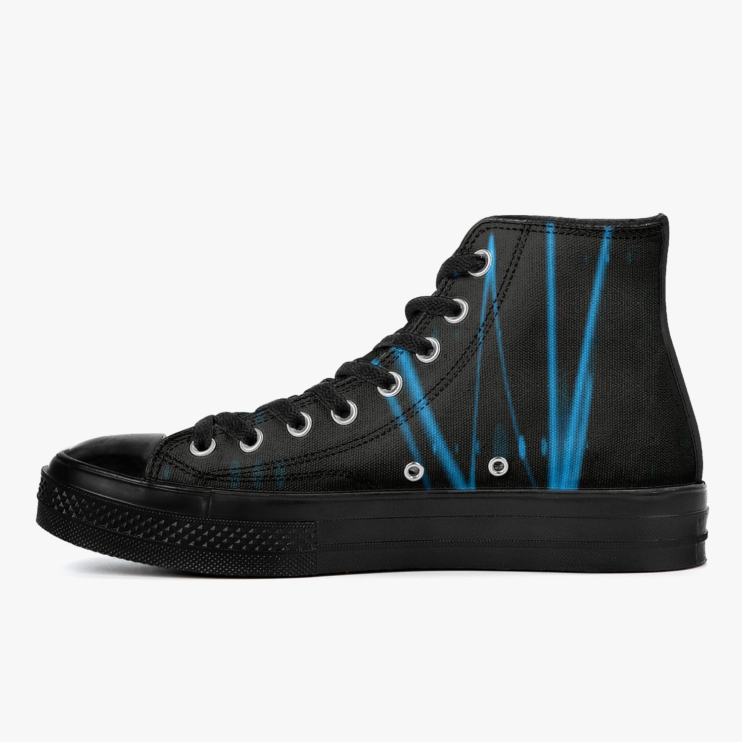 Officially Sexy Baby Blue Laser High-Top Canvas Shoes - Black