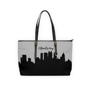Officially Sexy Light Grey Skyline PU Leather Shoulder Bag