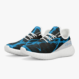 Officially Sexy Baby Blue & White Laser Print Mesh Knit Sneakers - With White or Black Sole