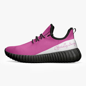 Officially Sexy Pink & Black Laser Mesh Knit Sneakers - With White or Black Sole