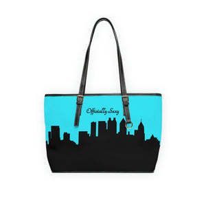 Officially Sexy Turquoise Skyline PU Leather Shoulder Bag