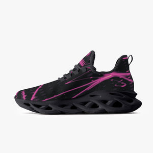 Pink Laser Mesh Knit Bounce Sneakers - Black