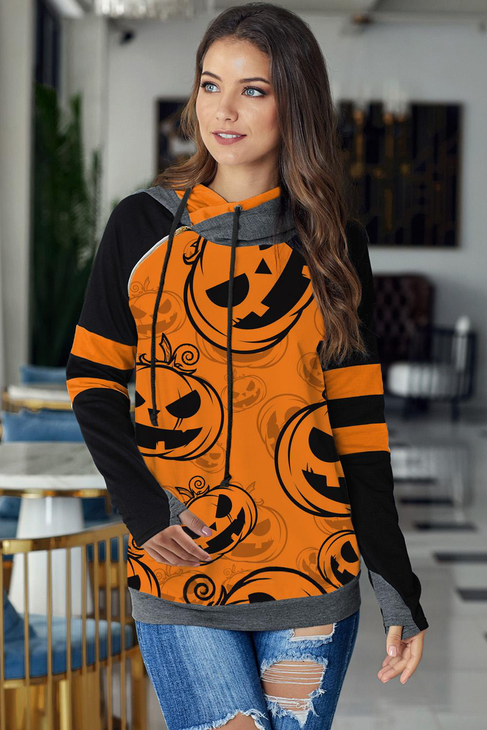 Orange Halloween Pumpkin Hoodie Brought To You By Officially Sexy