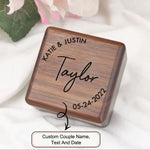 Officially Sexy Square Wood Double Ring Box