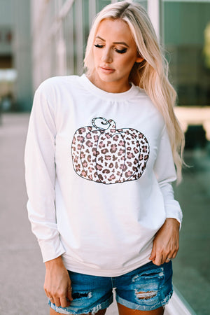 Halloween Animal Print Pumpkin Graphic Sweatshirt Brought To You By Officially Sexy
