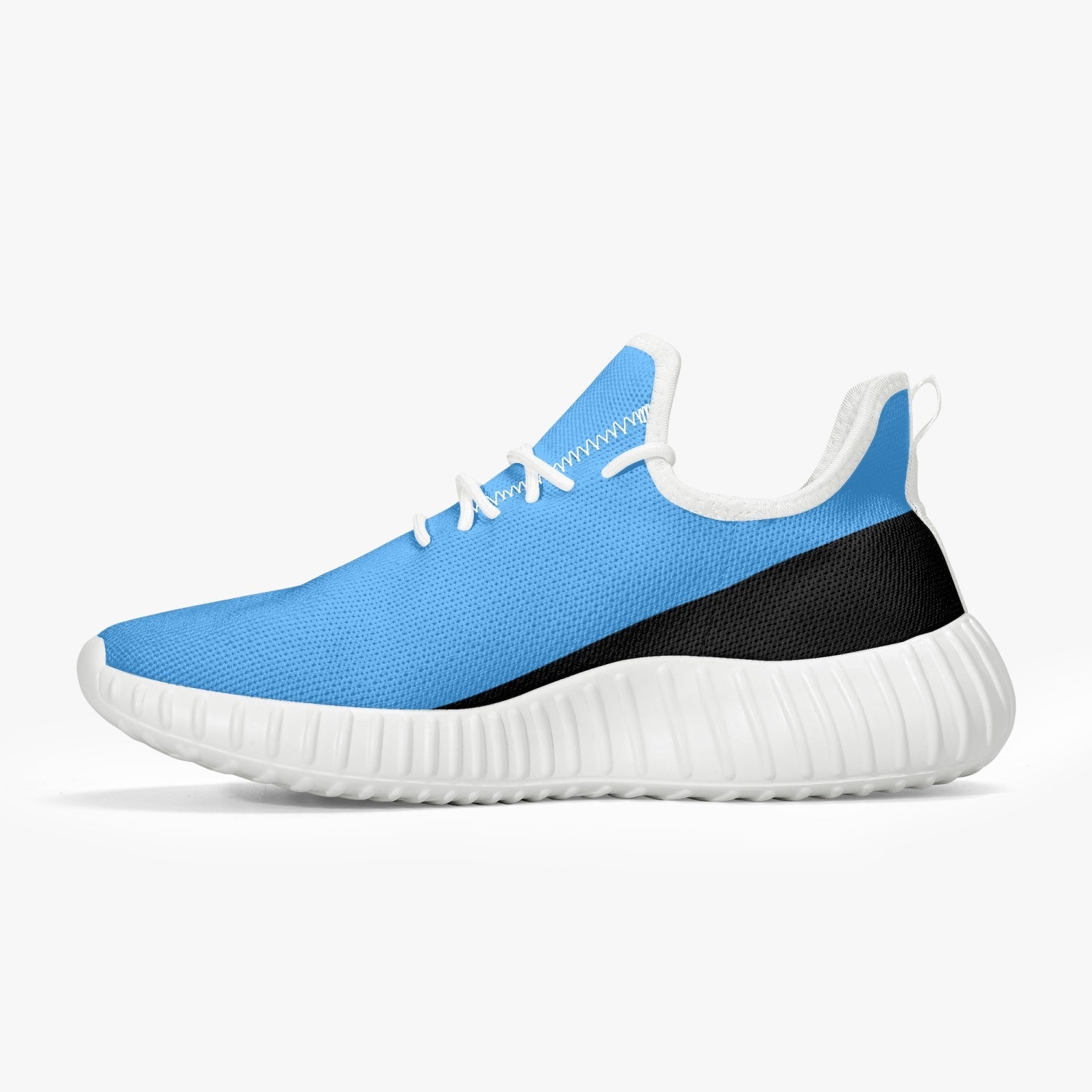 Officially Sexy Baby Blue & Black Laser Mesh Knit Sneakers - With White or Black Sole