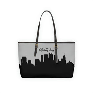 Officially Sexy Light Grey Skyline PU Leather Shoulder Bag