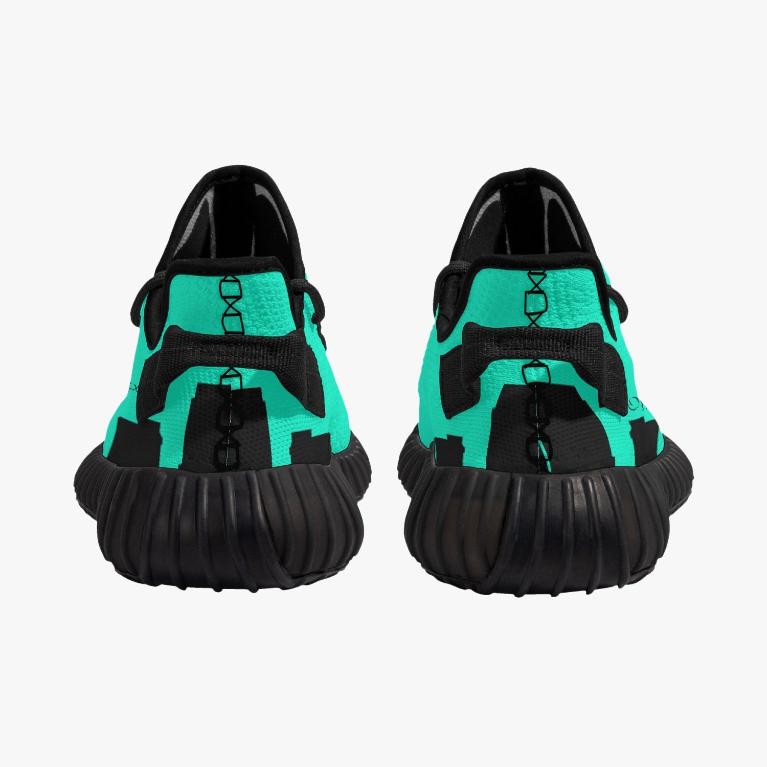 Officially Sexy Sea Green & Black Atlanta Skyline Adult Unisex Mesh Knit Sneakers