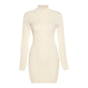Twist Knitted Long Sleeve Backless Mini Dress Brought To You By Officially Sexy