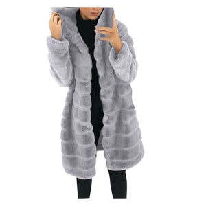 Woman's Plus Size Winter Warm Fluffy Hooded Teddy Coat SizesS-4XL Brought To You By Officially Sexy