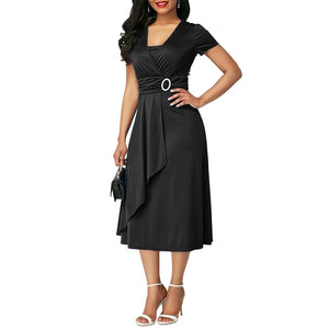 Women's Short Sleeve Asymmetric Plus Size Party Dress Sizes M-5XL Brought To You By Officially Sexy