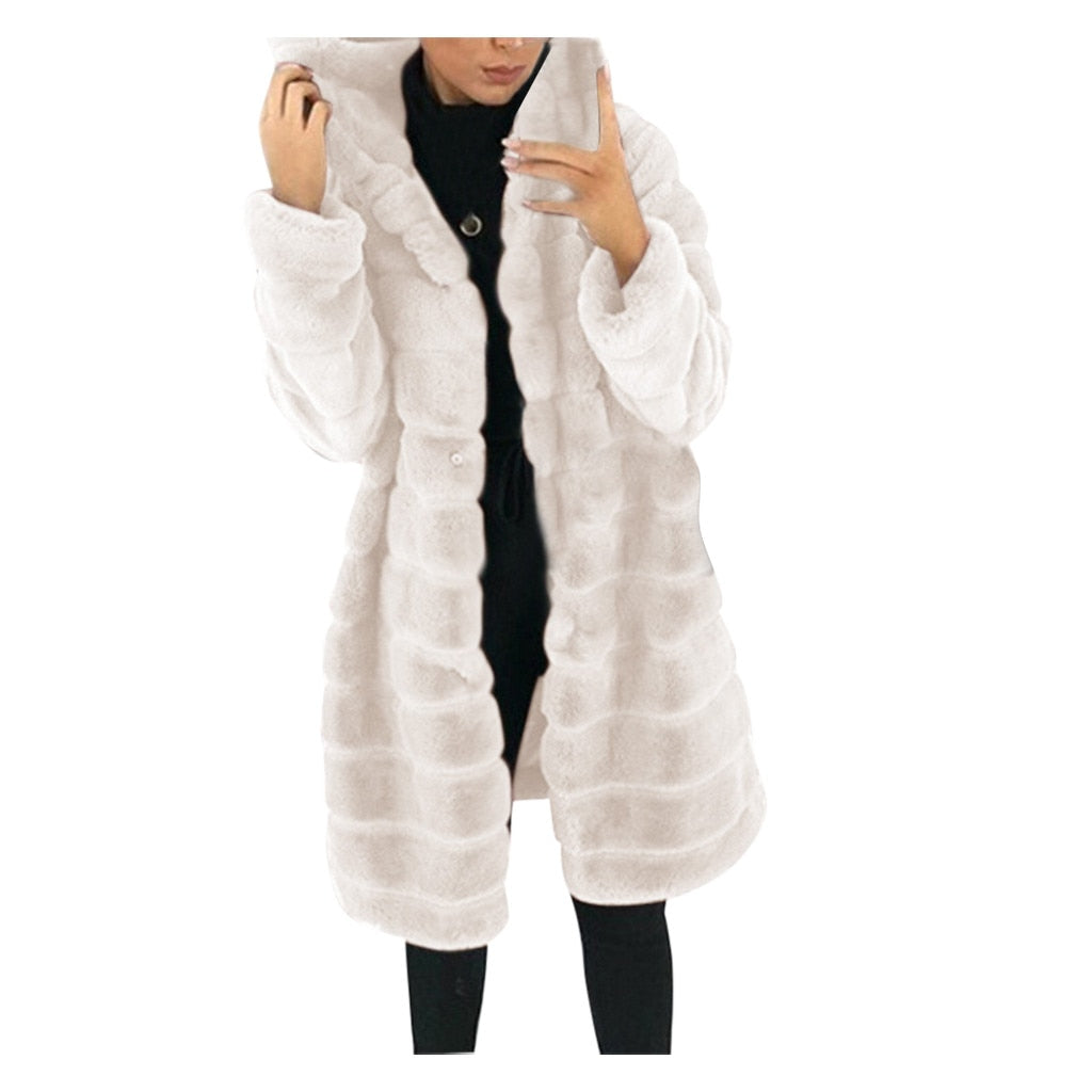 Woman's Plus Size Winter Warm Fluffy Hooded Teddy Coat SizesS-4XL Brought To You By Officially Sexy
