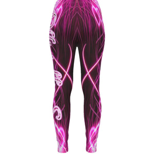 Officially Sexy Pink #2 Laser Hearts Collection Women's Pink Ripped Leggings Side Logo Big 3 Back