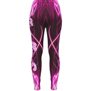Officially Sexy Pink #1 Laser Hearts Collection Women's Pink Ripped Leggings Side Logo Big 3 Back