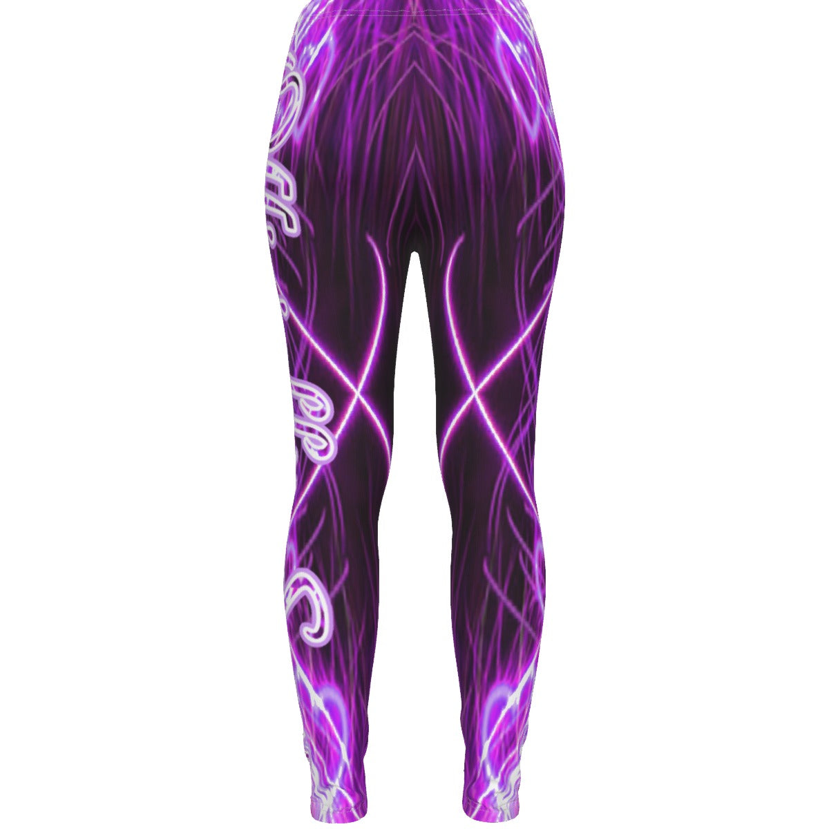 Officially Sexy Purple #2 Laser Hearts Collection Women's Pink Ripped Leggings Side Logo Big 3 Back