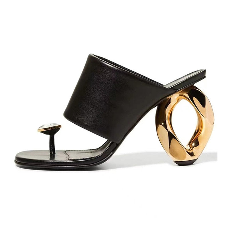 Women's Sexy Pin-Toe Square Head Shaped High Heel Sandals