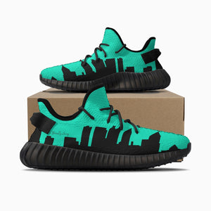 Officially Sexy Sea Green & Black Atlanta Skyline Adult Unisex Mesh Knit Sneakers