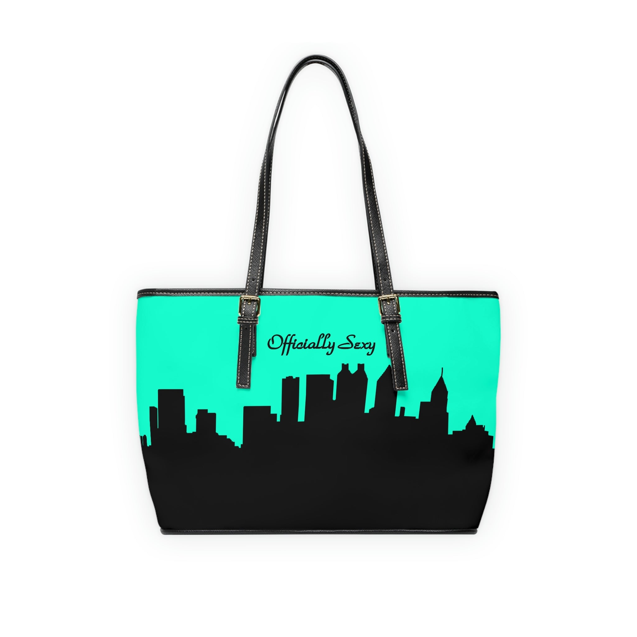 Officially Sexy Sea Green Skyline PU Leather Shoulder Bag