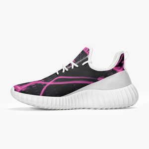 Officially Sexy Pink & White Laser Print Mesh Knit Sneakers - With White or Black Sole