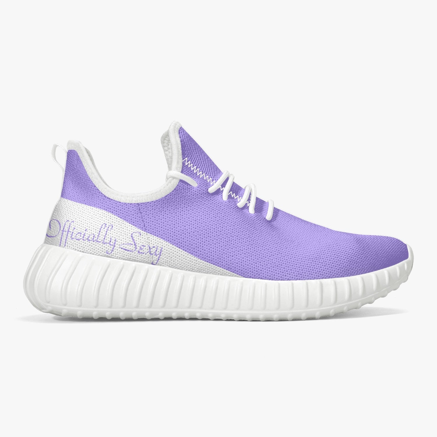 Officially Sexy Purple & White Laser Mesh Knit Sneakers - With White or Black Sole