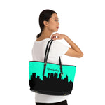 Officially Sexy Sea Green Skyline PU Leather Shoulder Bag